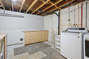 Laundry area featuring washer and clothes dryer