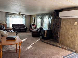 Living area with an AC wall unit