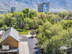 Aerial view of property with BYU in the background