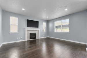 Living room with fireplace