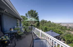 View of balcony off living room