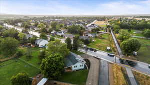 Aerial perspective of suburban area