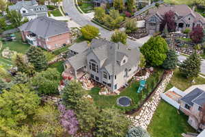 Aerial view of residential area
