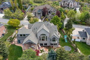 Aerial perspective of suburban area