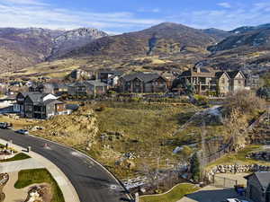 View of mountain background with nearby suburban area
