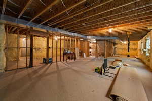 View of unfinished basement