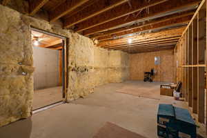 View of unfinished basement