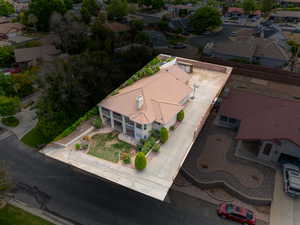 Aerial view of residential area