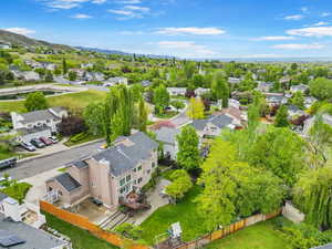Aerial perspective of suburban area