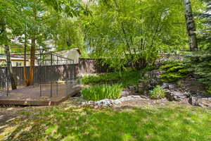 View of fenced backyard