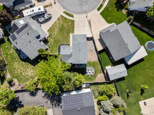 Aerial perspective of suburban area