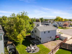 Aerial perspective of suburban area