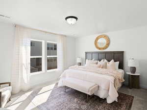 View of carpeted bedroom