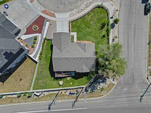 Drone / aerial view huge fully fenced lot