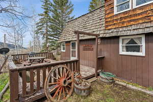 View of wooden deck