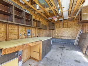 View of storage/workshop.
