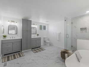 Spacious oversized primary bath.