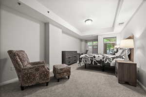 Spacious main-floor bedroom suite with walk-in closet and ensuite bath