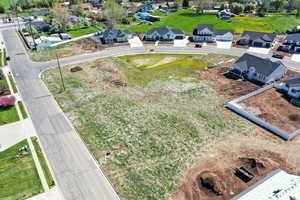 Aerial perspective of suburban area