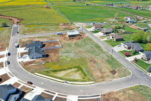 Overview of rural landscape with nearby suburban area