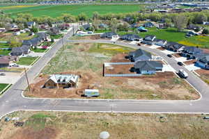 Aerial perspective of suburban area