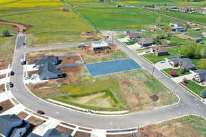 Aerial perspective of suburban area