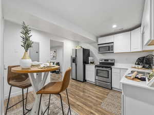 ADU kitchen and dining area