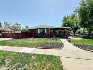 View of front of home with brick siding