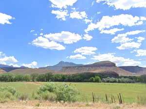 Mountain view with rural landscape