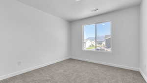Carpeted empty room featuring plenty of natural light and baseboards