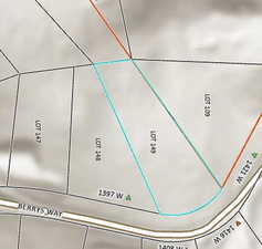 Map showing property parcels