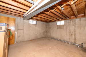 Below grade area with a water softener