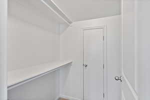 View of walk in closet