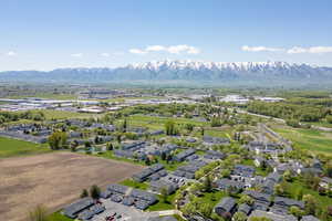 Aerial view with a Wellsville Mountains view and a residential view