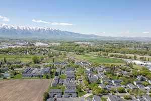 Aerial view with a Wellsville Mountains view and a residential view
