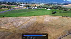 Overview of rural landscape with mountains