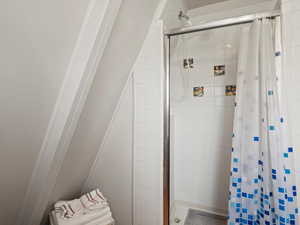 Bathroom featuring a stall shower