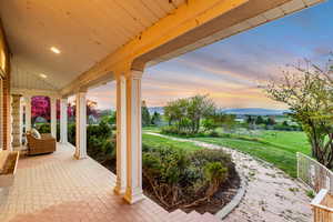 Front terrace at dusk