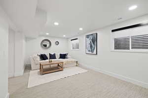 Family room in basement