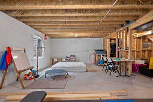 View of unfinished basement