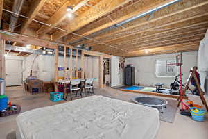 View of unfinished basement