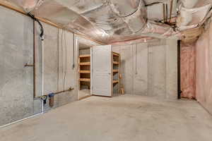 View of unfinished basement