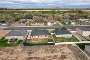 Aerial view of residential area