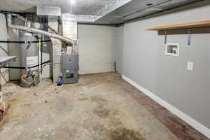 Basement with secured water heater