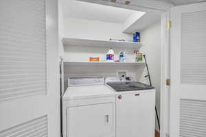 Laundry area featuring washer and clothes dryer