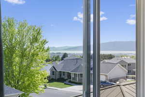 Detailed view of a water and mountain view