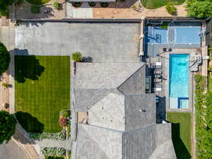 Aerial view of a pool area