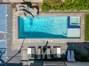 Bird's eye view of a pool