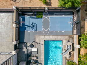 Bird's eye view of a pool