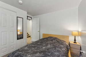 Bedroom with carpet floors